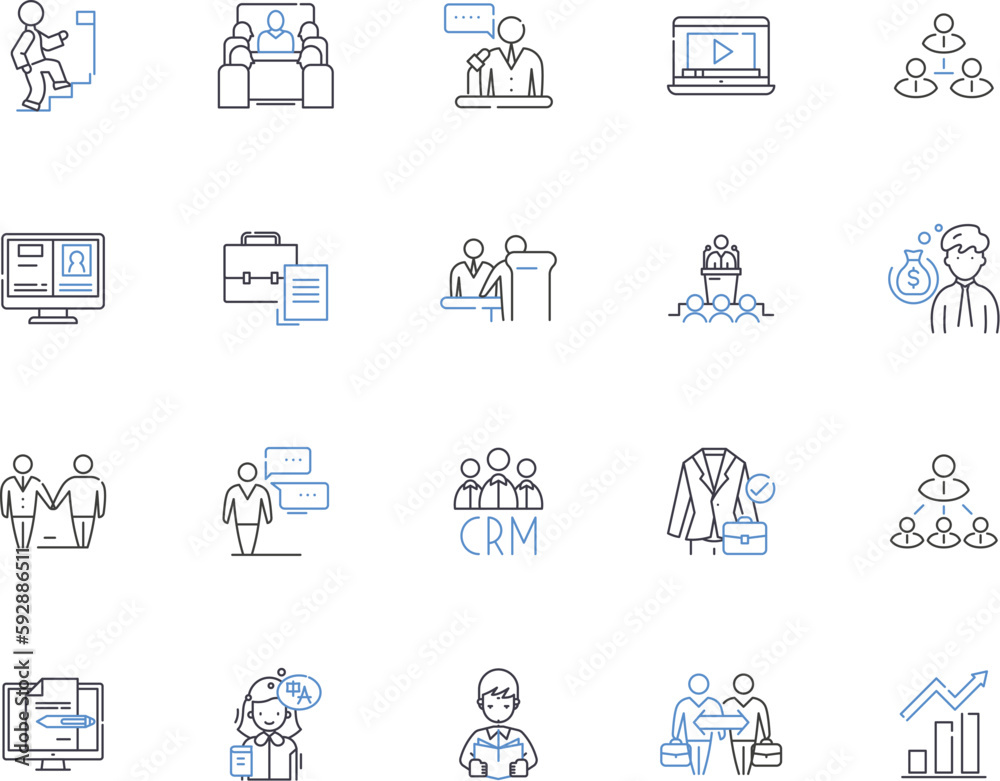 Career outline icons collection. Job, Career Path, Vocation, Profession, Livelihood, Employment, Occupation vector and illustration concept set. Calling, Line, Industry linear signs Career outline icons collection. Job, Career Path, Vocation, Profession, Livelihood, Employment, Occupation vector and illustration concept set. Calling, Line, Industry linear signs