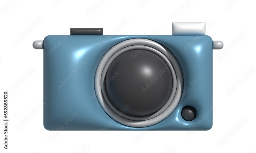 Compact digital camera 3d render illustration