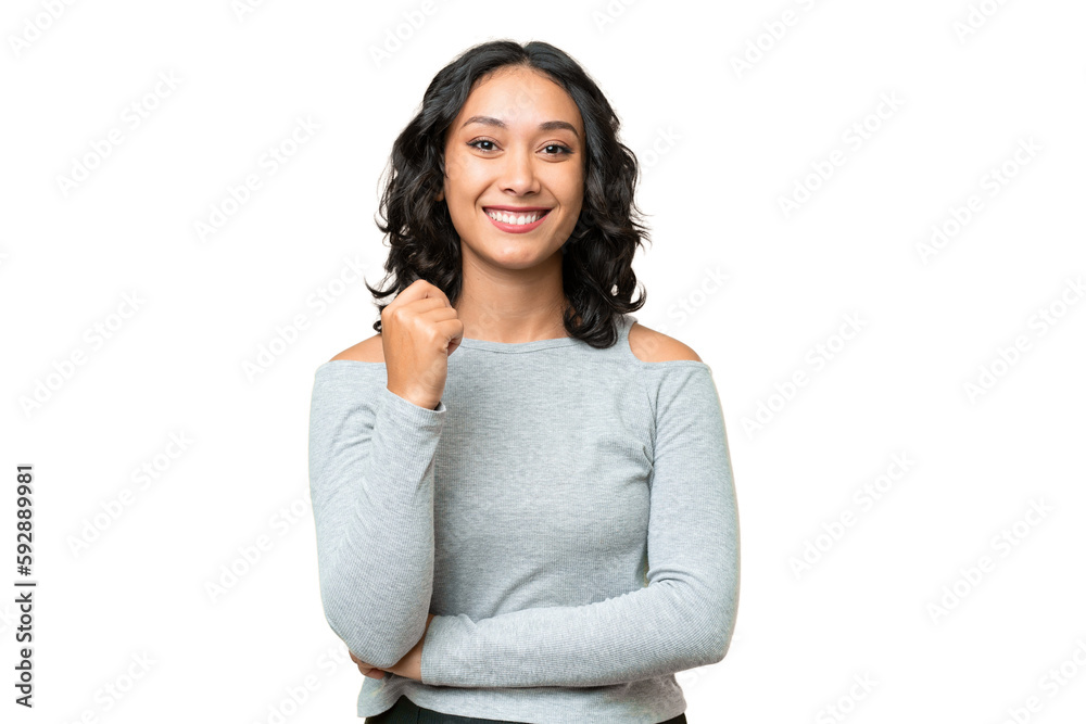 Young Argentinian woman over isolated background laughing Young Argentinian woman over isolated background laughing