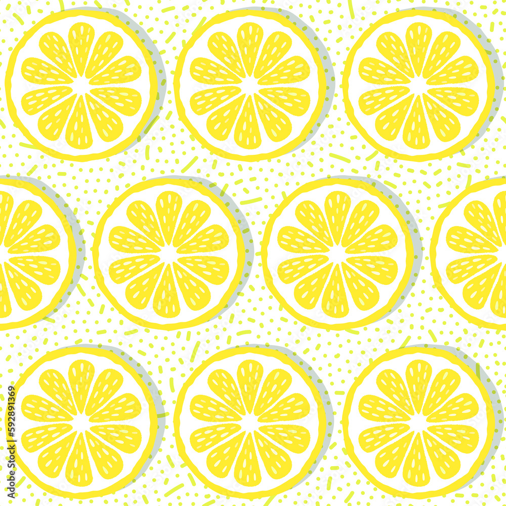 Seamless pattern of lemon slices illustration Seamless pattern of lemon slices illustration