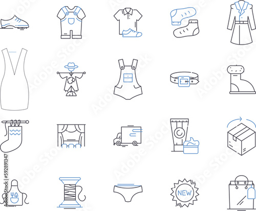 Shopping centre outline icons collection. Mall, Retail, Shopping, Outlet, Store, Bazaar, Arcade vector and illustration concept set. Market, Centre, Plaza linear signs