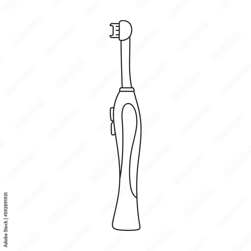 Toothbrush vector outline icon. Vector illustration electric brush on white background. Isolated outline illustration icon of electric toothbrush . Toothbrush vector outline icon. Vector illustration electric brush on white background. Isolated outline illustration icon of electric toothbrush .