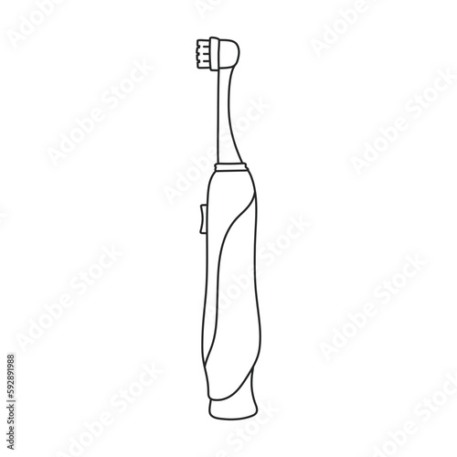 Toothbrush vector outline icon. Vector illustration electric brush on white background. Isolated outline illustration icon of electric toothbrush .