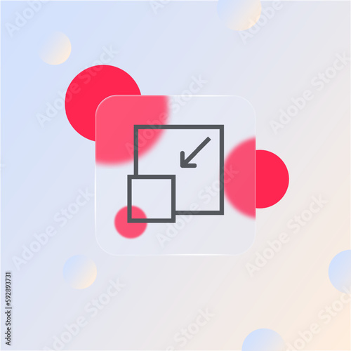 Reduce icon. Reduce, screen, square, arrow. The concept of reduction.