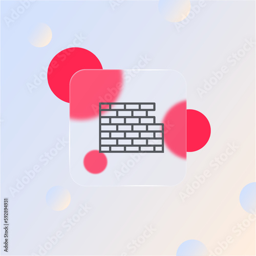Wall icon. Construction, bricks, business, house. Wall concept