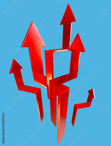 Red arrows. Vertical pointe...