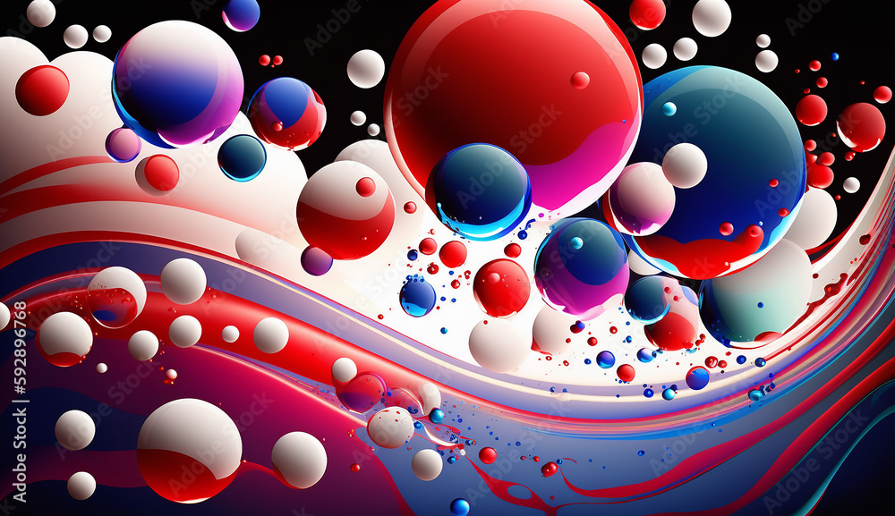 Patriotic Bubble Burst - An abstract background. 