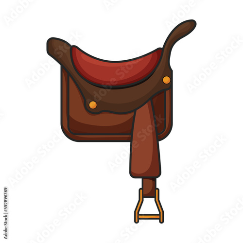 Cowboy saddle vector icon.Color vector icon isolated on white background cowboy saddle.