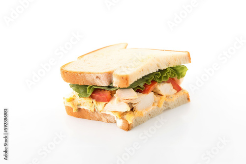 Delicious sandwich isolated on white background. Created with Generative AI Technology