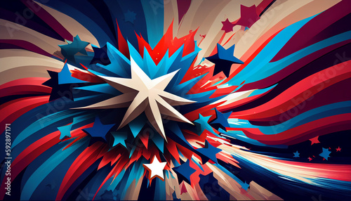 Star-Spangled Explosion - An abstract background. 