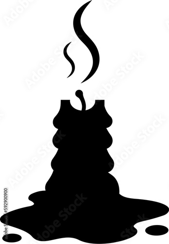 Candle went out vector icon on white background