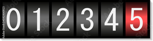Counter display with numbers, vector cartoon