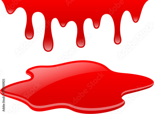 Blood puddle and dripping blood design elements