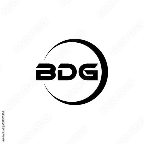 BDG letter logo design with white background in illustrator, cube logo, vector logo, modern alphabet font overlap style. calligraphy designs for logo, Poster, Invitation, etc. © Mamunur
