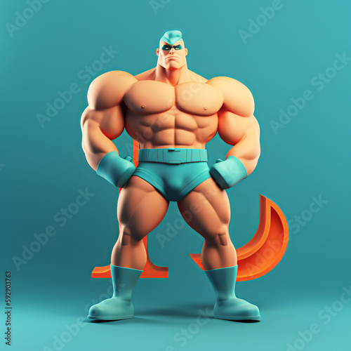 muscle, gym, alphabet, A, B, C, D, F, G, H, J, K, L, M, N, P, Q, R, S, T, V, X, Z, comic, 3d, hulk,  character, retro, football, worker, hero, player, strong, people, muscular, generative ai photo