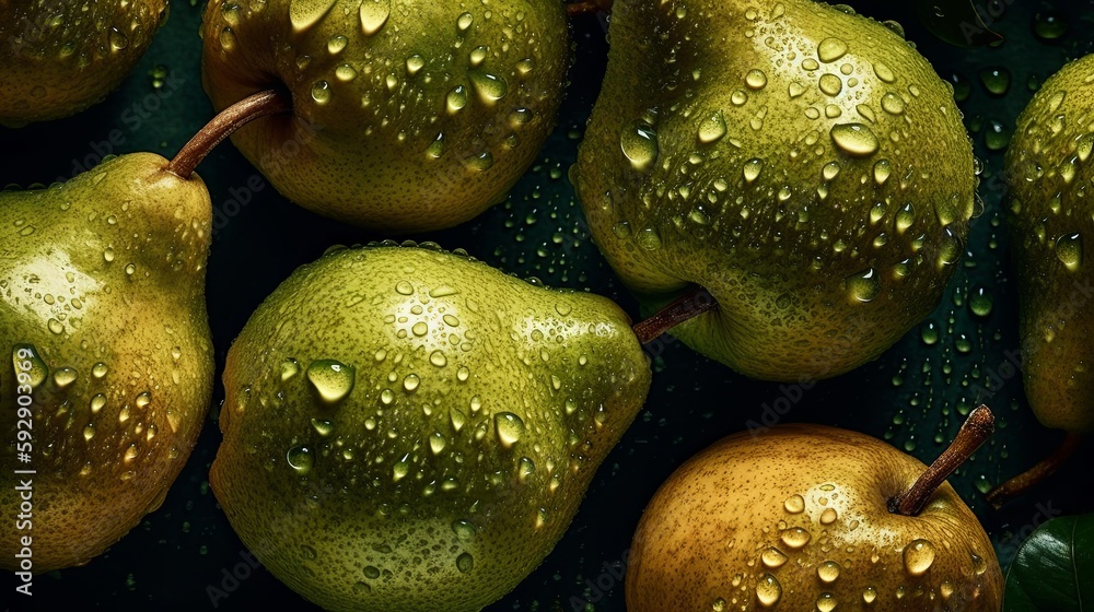 Fresh Pear Seamless Background with Glistening Droplets - Hasselblad ...