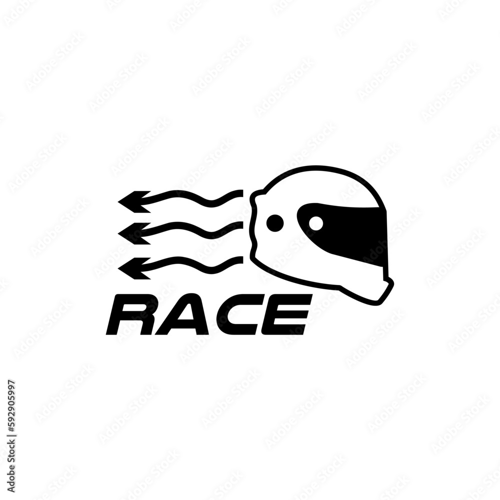 Obraz premium motorcycle Helmet speed race logo design