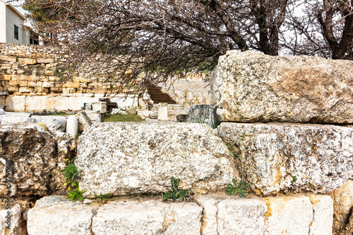 Ruins in the archaeological site of Eleusis in Attica Greece