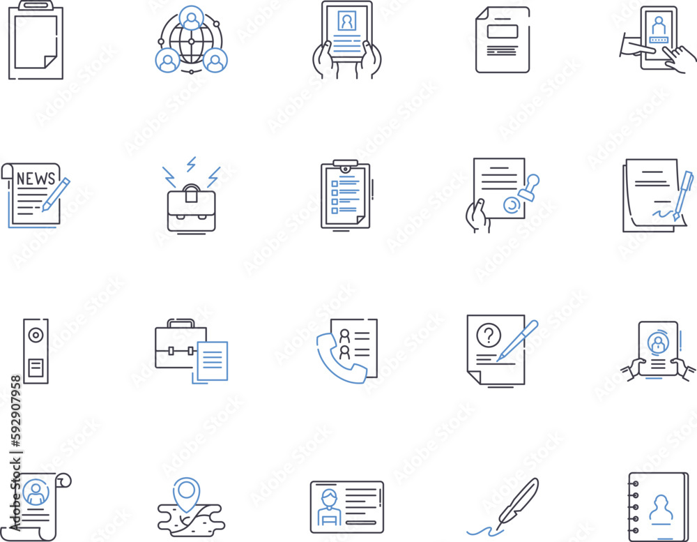 Remote work outline icons collection. Telecommuting, Telework, Offsite, Off-site, Off-location, Home-based, Home-office vector and illustration concept set. At-home, Distant, Distanced linear signs Remote work outline icons collection. Telecommuting, Telework, Offsite, Off-site, Off-location, Home-based, Home-office vector and illustration concept set. At-home, Distant, Distanced linear signs