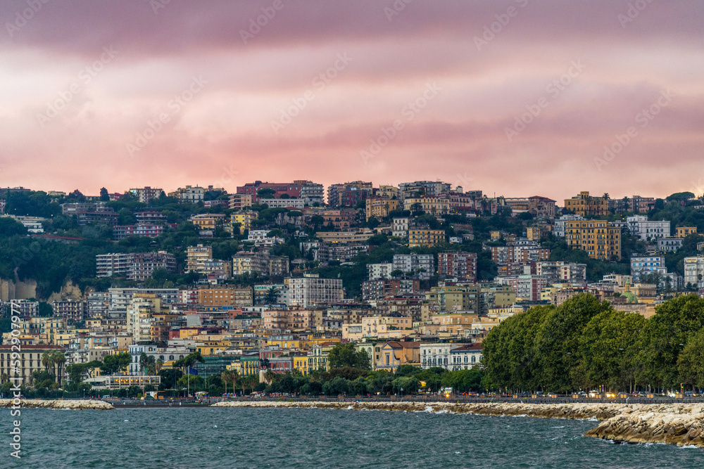 Coucher de soleil sur la baie de Naples