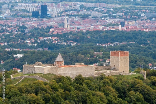 Beautiful view of the Medvedgrad castle on the Medvednica mountain in Zagreb, Croatia