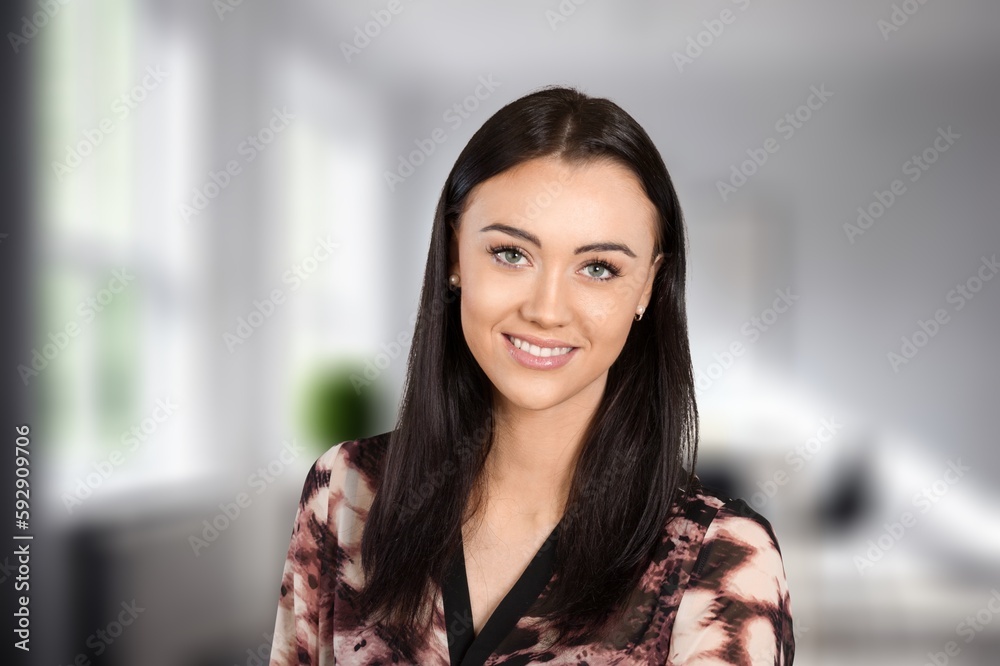 Portrait of young woman posing on background Portrait of young woman posing on background