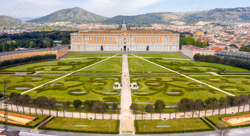Obraz na płótnie Aerial view of the Royal Palace of Caserta also known as Reggia di Caserta