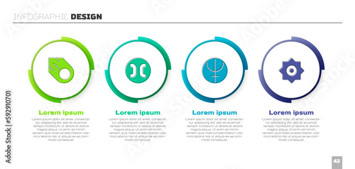 Set Comet, Pisces zodiac, Neptune planet and Falling star. Business infographic template. Vector
