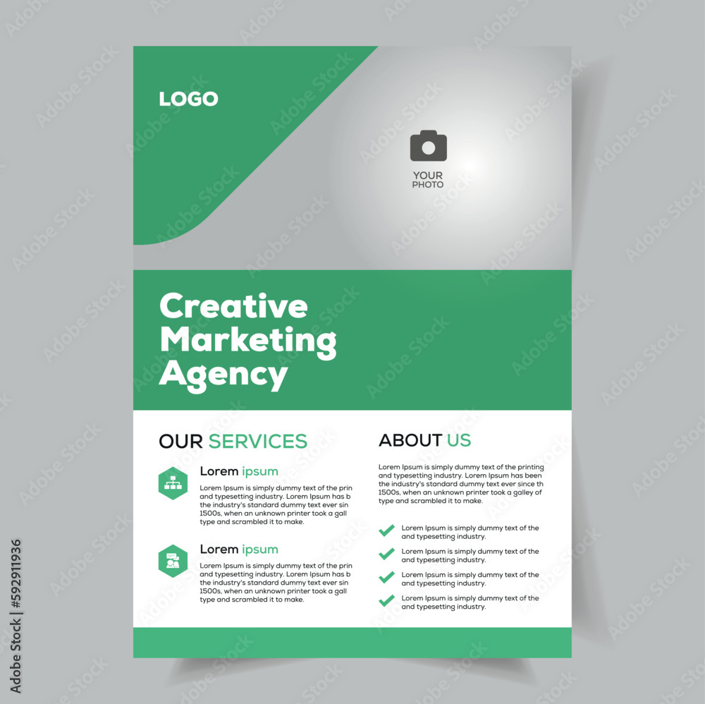 Obraz premium Business flyer template design vector size a4.