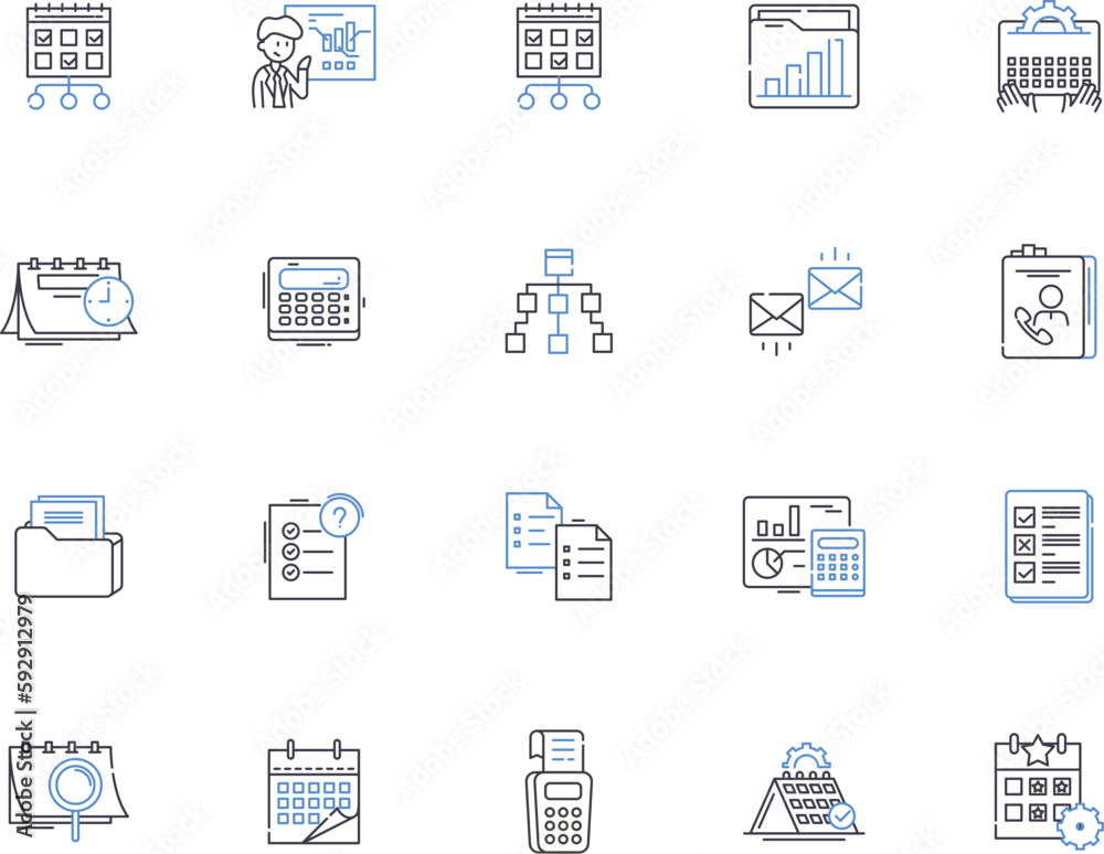 Time and date outline icons collection. Time, Date, Calendar, Clock ...