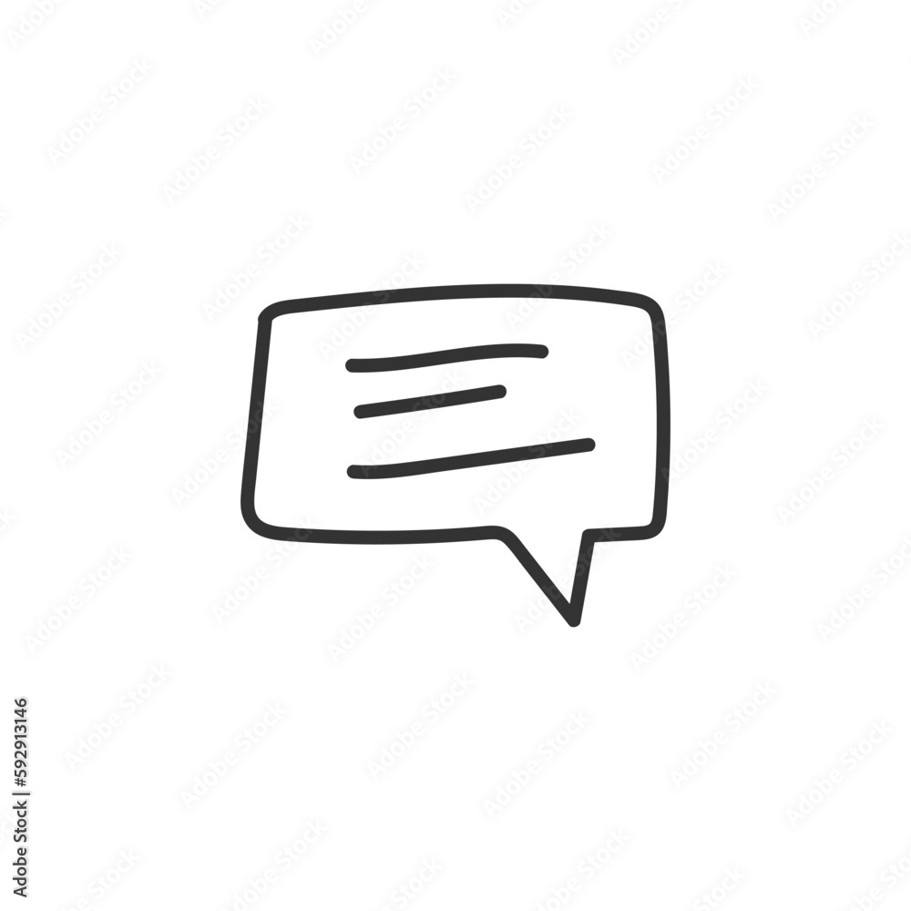Hand drawn bubble chat vector icon. Chat flat sign design. SMS chat symbol pictogram. Hand drawn chat message icon. UX UI icon. Linear icon Hand drawn bubble chat vector icon. Chat flat sign design. SMS chat symbol pictogram. Hand drawn chat message icon. UX UI icon. Linear icon