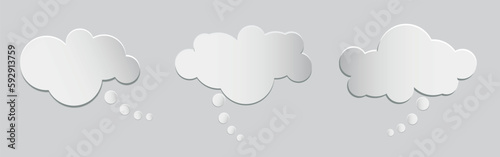 Vector set of three thinking clouds