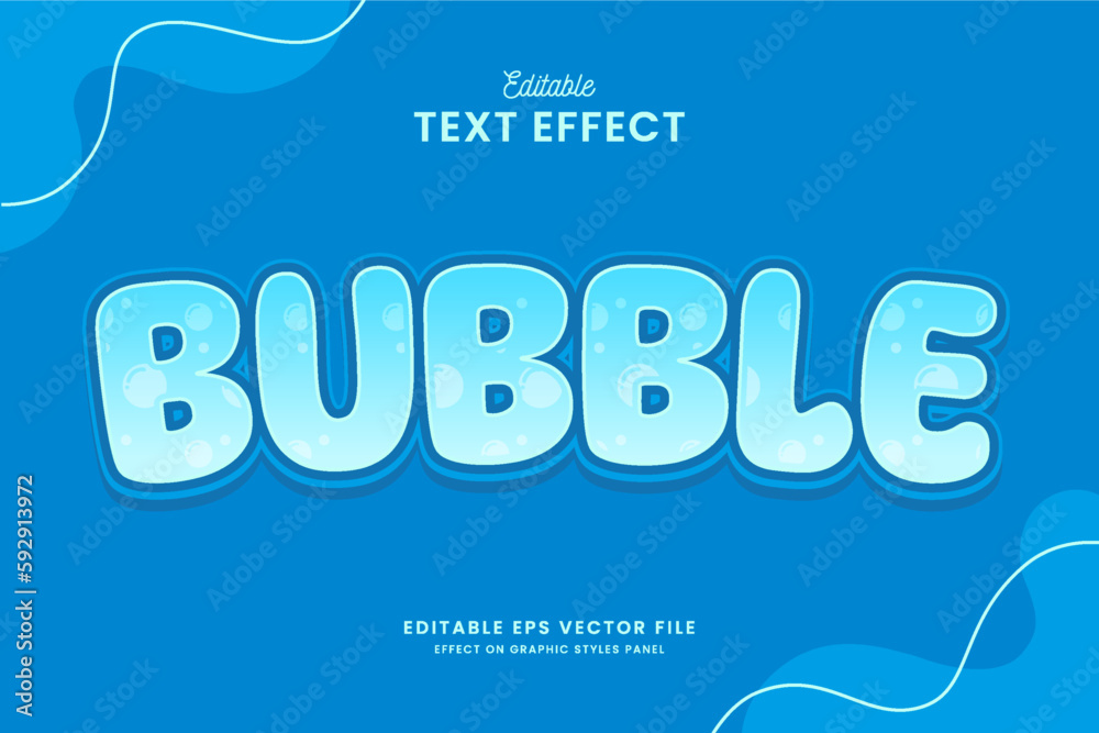 decorative editable bubble text effect vector design