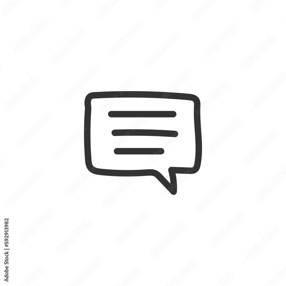 Hand drawn bubble chat vector icon. Chat flat sign design. SMS chat symbol pictogram. Hand drawn chat message icon. UX UI icon. Linear icon Hand drawn bubble chat vector icon. Chat flat sign design. SMS chat symbol pictogram. Hand drawn chat message icon. UX UI icon. Linear icon