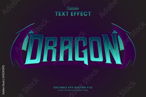 decorative editable dragon text effect vector design