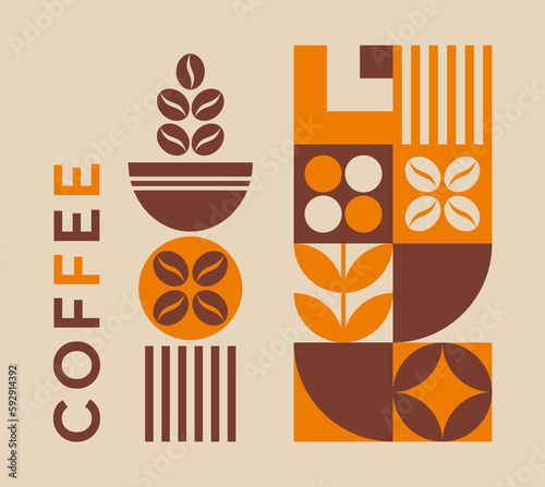 Coffee packaging design. Illustration for café, shop and restaurant menus.