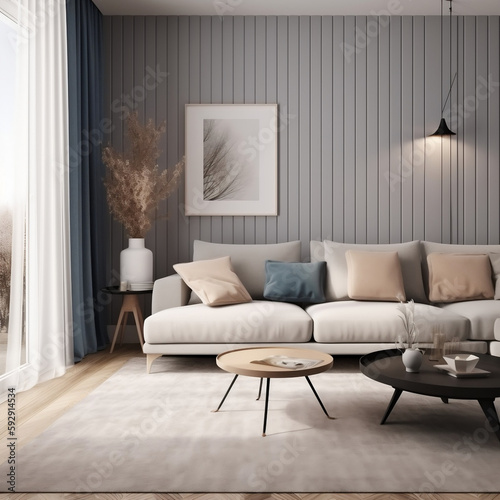 Living room mockup realestate aesthetic  Generative AI