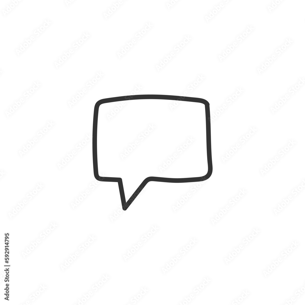 Hand drawn bubble chat vector icon. Chat flat sign design. SMS chat symbol pictogram. Hand drawn chat message icon. UX UI icon. Linear icon Hand drawn bubble chat vector icon. Chat flat sign design. SMS chat symbol pictogram. Hand drawn chat message icon. UX UI icon. Linear icon