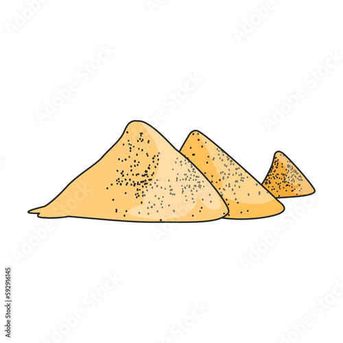 Pile of sand vector icon.Color vector icon isolated on white background pile of sand.