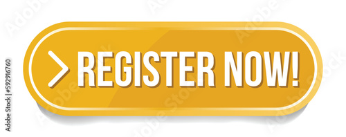 register now  badge, seal, stamp, tag, template, registration button, register now sign, registration push button vector icon