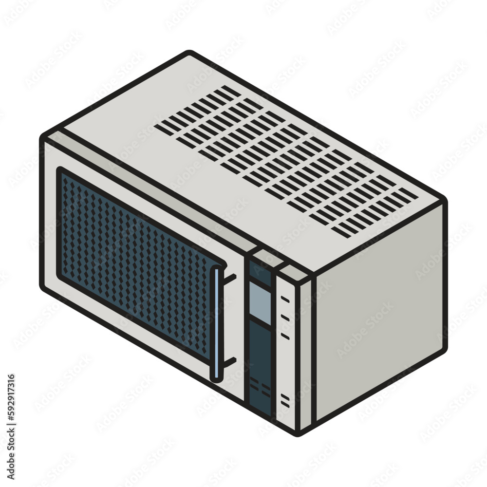 Microwave vector icon. Isometric vector icon isolated on white background microwave. Microwave vector icon. Isometric vector icon isolated on white background microwave.