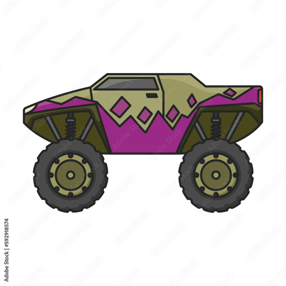 Obraz premium Monster truck vector icon.Color vector icon isolated on white background monster truck.