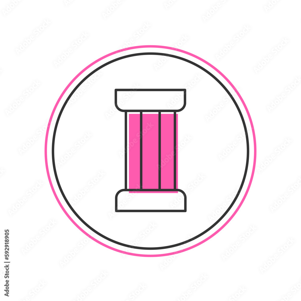 Filled outline Ancient column icon isolated on white background. Vector Filled outline Ancient column icon isolated on white background. Vector
