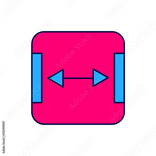 Filled outline Area measurement icon isolated on white background. Vector