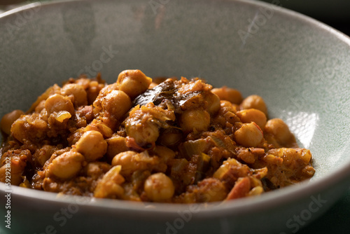 Close up of a chickpea curry photo