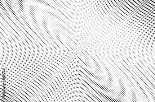 Halftone vector background. Monochrome halftone pattern. Abstract geometric dots background. Pop Art comic gradient black white texture. Design for presentation banner  poster  flyer  business card.