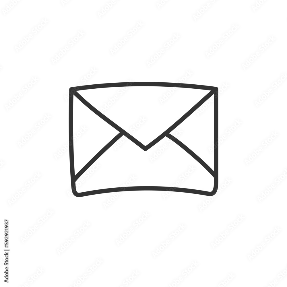 Hand drawn envelope icon. Mail vector icon. Message sign. Opened envelope icon. Letter linear vector icon. Envelope sign symbol pictogram. UX UI icon. Linear icon Hand drawn envelope icon. Mail vector icon. Message sign. Opened envelope icon. Letter linear vector icon. Envelope sign symbol pictogram. UX UI icon. Linear icon