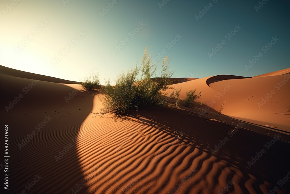 Naklejka premium desert sand dunes, created with AI, AI, generative AI