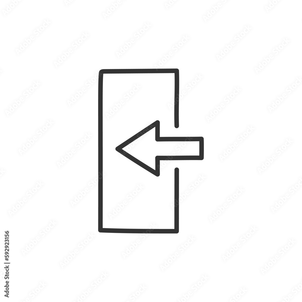 Hand drawn exit vector icon. Door flat sign design. Door vector icon. Door with arrow flat symbol. Door icon pictogram.. UX UI icon. Linear icon Hand drawn exit vector icon. Door flat sign design. Door vector icon. Door with arrow flat symbol. Door icon pictogram.. UX UI icon. Linear icon