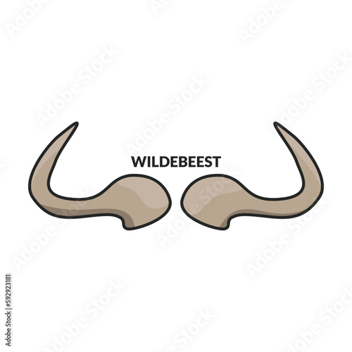 Horn of greater kudu vector icon.Color vector icon isolated on white background horn of greater kudu.